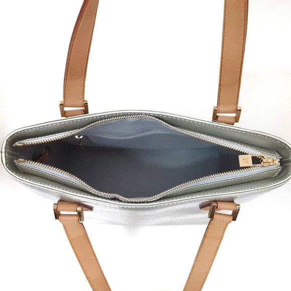 100% Authentic LOUIS VUITTON Houston Gris Monogram Leather Vernis Tote Bag - Picture 6 of 10